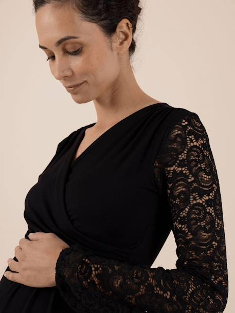 Vestido para embarazo - Celine LS - ENVIE DE FRAISE negro 