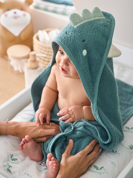 Materiales Reciclados-Bebé-Capa de baño + guante Dragón