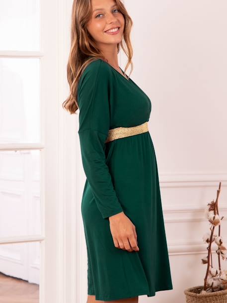 Vestido para embarazo eco-friendly Felicieor Ls ENVIE DE FRAISE verde pino 