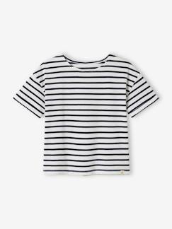 camisetas-Niña-Camiseta marinera de manga corta para niña