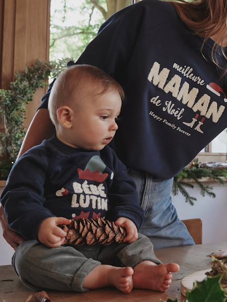 Bebé-Sudaderas, jerséis y chaquetas de punto-Sudadera de Navidad para bebé de la colección cápsula «Happy Family Forever»