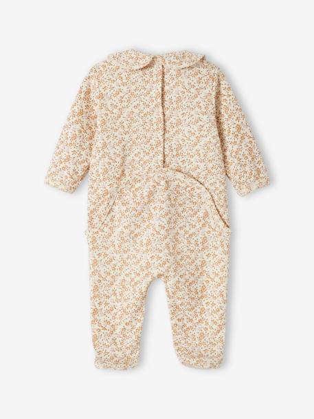 Pijama floral de interlock para bebé crudo 
