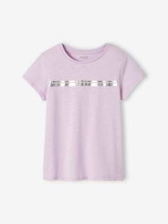 Niña-Camisetas-Camisetas-Camiseta deportiva a rayas irisadas, para niña