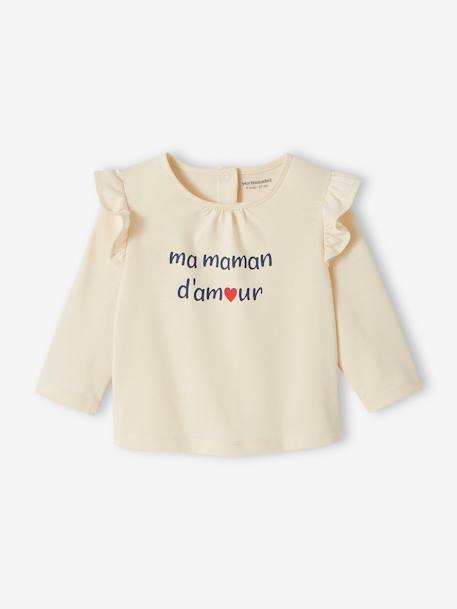 camisetas-Bebé-Camisetas-Camiseta de algodón orgánico con mensaje para bebé