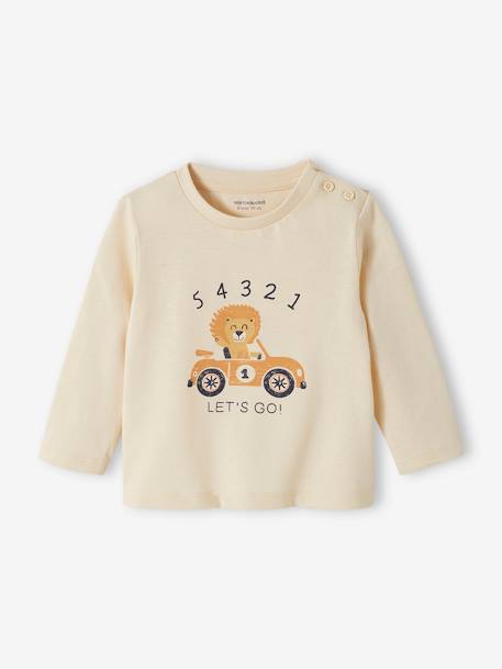 Camiseta fantasía bebé niño crudo+GRIS MEDIO JASPEADO+vainilla 