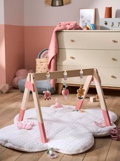 Carrito andador con silla para muñeca de madera FSC® rosado - Vertbaudet