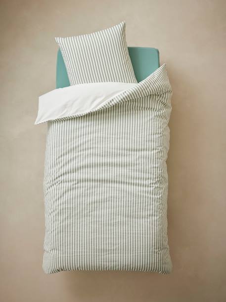 Conjunto de funda nórdica + funda de almohada infantil con algodón reciclado COSECHA blanco estampado 