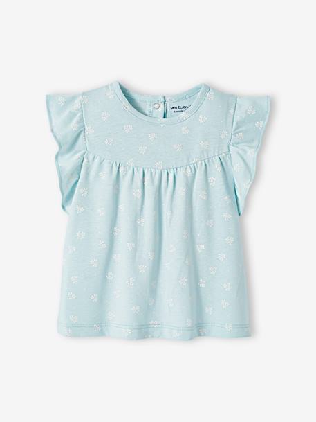 Algodón orgánico-Bebé-Camisetas-Camiseta estampada de flores para bebé