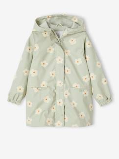 Niña-Abrigos y chaquetas-Chubasquero con capucha y motivos de flores, para niña