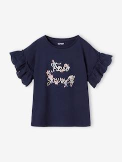 Niña-Camiseta romántica de algodón orgánico para niña