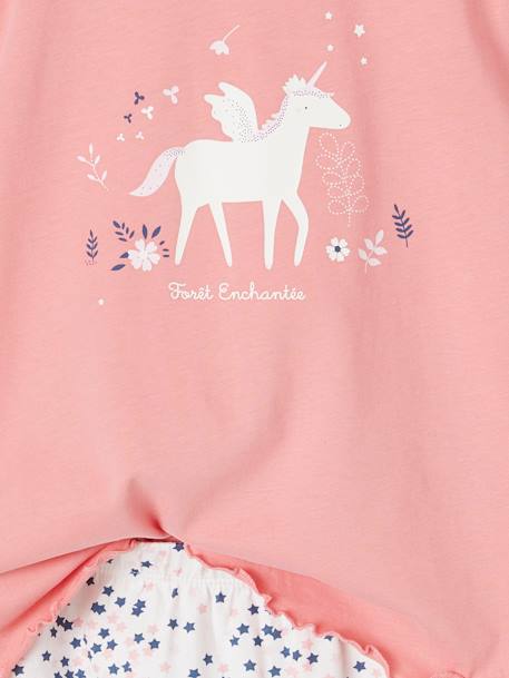 Pack de 2 pijamas con short con unicornios para niña azul oscuro 