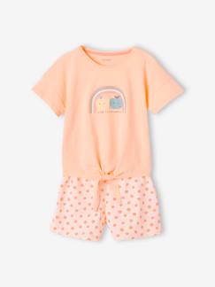 Ecorresponsables-Pijama con short arcoíris para niña