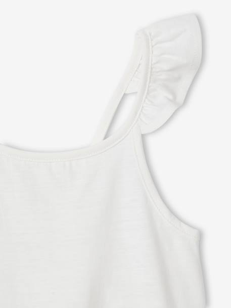 Camiseta de tirantes con volante Basics para niña coral+crudo 