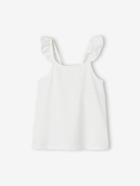 Camiseta de tirantes con volante Basics para niña coral+crudo 