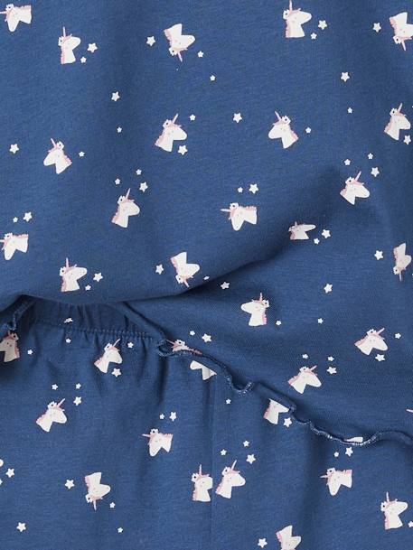 Pack de 2 pijamas con short con unicornios para niña azul oscuro 