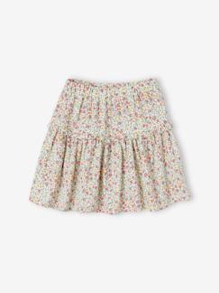 Niña-Falda con flores de gasa de algodón para niña
