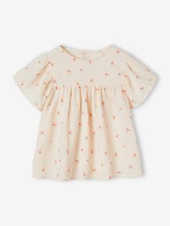 Ecorresponsables-Niña-Camisas y Blusas-Blusa estampada de gasa de algodón orgánico para niña con mangas tipo mariposa