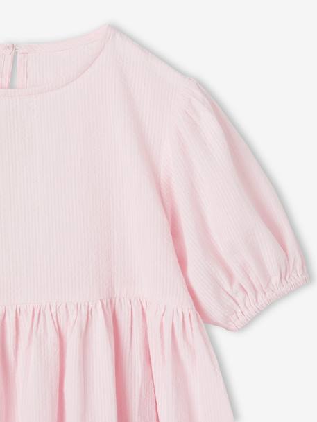 Vestido de tejido «seersucker» para niña lila+rosa rosa pálido 