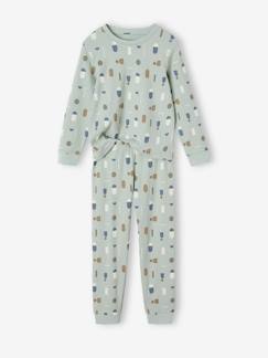 Pijama de punto de canalé con estampado para niño