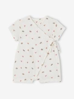 Ecorresponsables-Pijama con short para bebé personalizable de gasa de algodón