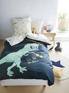 Textil Hogar y Decoración-Ropa de cama niños-Conjunto reversible de funda nórdica + funda de almohada infantil DINORAMA