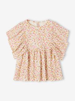 Niña-Camiseta blusa con flores, para niña