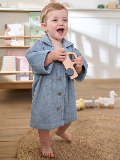 Bebé-Albornoz estilo blusa personalizable de algodón reciclado para bebé