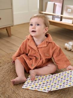 -Albornoz estilo blusa personalizable de algodón reciclado para bebé