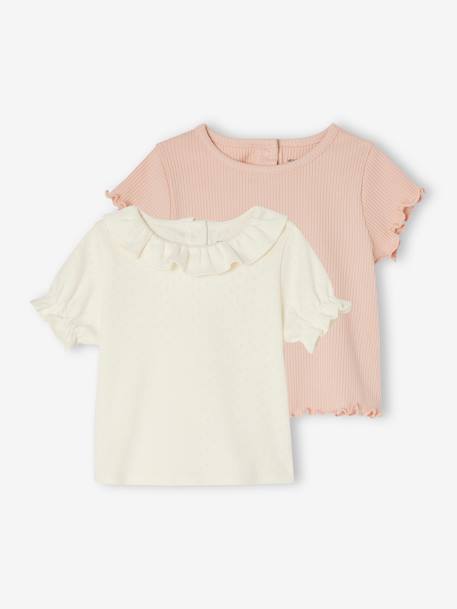 Ecorresponsables-Bebé-Camisetas-Pack de 2 camisetas de algodón orgánico para bebé recién nacido