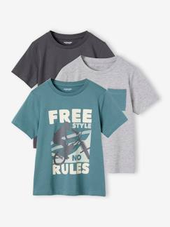 Ecorresponsables-Niño-Camisetas y polos-Camisetas-Pack de 3 camisetas surtidas de manga corta, para niño