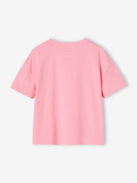 Camiseta lisa Basics de manga corta para niña azul turquesa+rosa chicle+verde almendra 