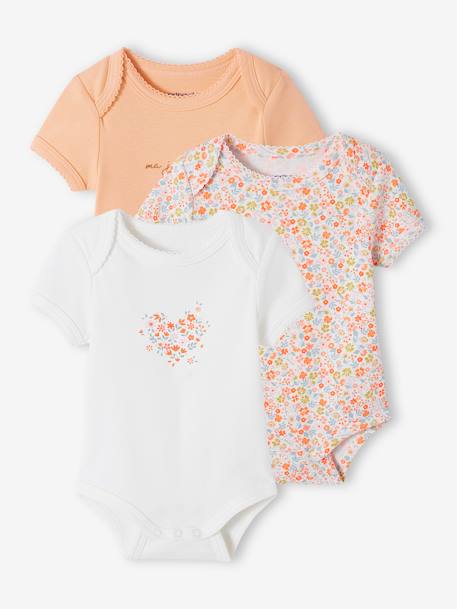 Pijamas y bodies bebé-Bebé-Bodies-Pack de 3 bodies evolutivos de algodón orgánico para bebé