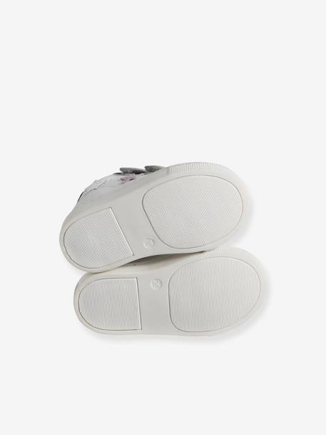 Zapatillas blancas de piel con cierre autoadherente para bebé blanco 