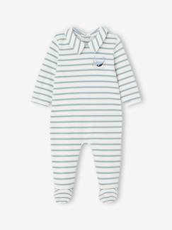 -Pijama a rayas de interlock para bebé
