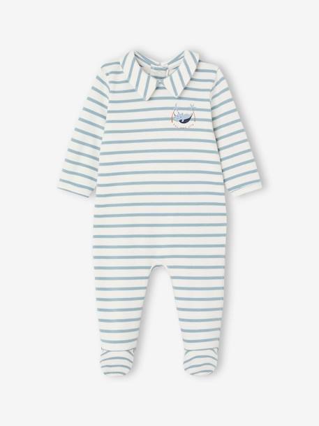 Ecorresponsables-Bebé-Pijama a rayas de interlock para bebé