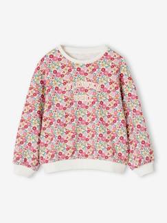 Niña-Jerséis, chaquetas de punto, sudaderas-Sudadera con motivos de flores para niña