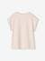 Camiseta estampado panteras y mensaje de terciopelo flocado para niña rosa rosa pálido 
