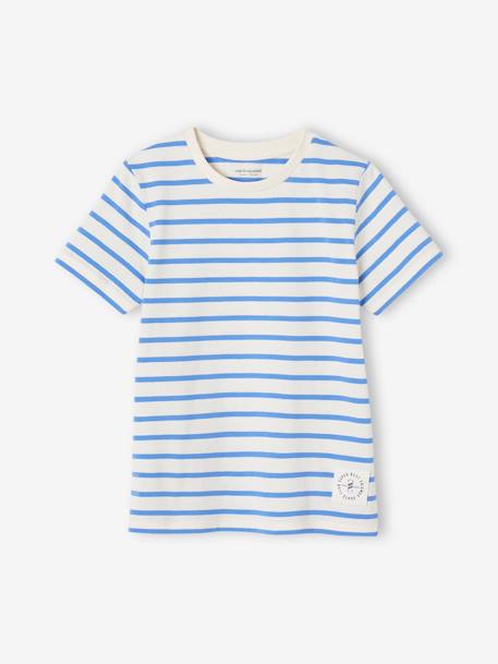 Camiseta de manga corta y estilo marinero para niño azul azur+AZUL FUERTE A RAYAS+rayas amarillas+rayas rojas+VERDE MEDIO A RAYAS 