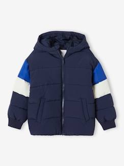 Niño-Abrigos y chaquetas-Chaqueta acolchada con capucha colorblock para niño