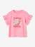 Camiseta 'Flower Power' con volantes en las mangas para niña rosa chicle 