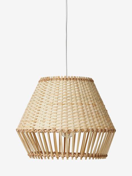 Pantalla de lámpara colgante de bambú trenzado beige 