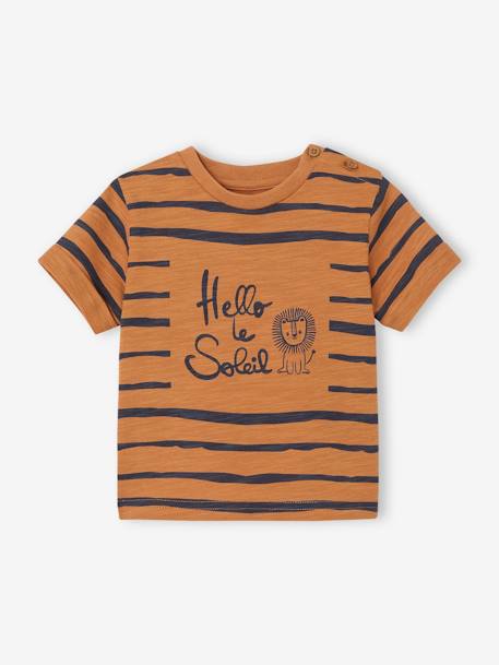 Camiseta Hello le soleil para bebé caramelo 
