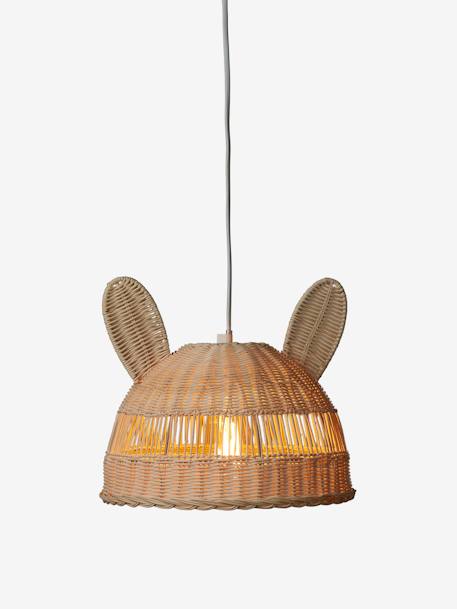 Pantalla de lámpara colgante - Conejo de mimbre beige 