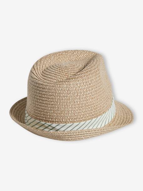 Sombrero estilo panamá aspecto paja para niño madera 