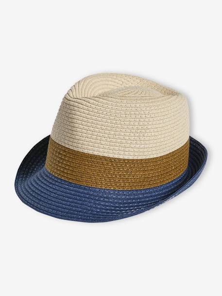 Sombrero estilo panamá tricolor aspecto paja para niño madera 