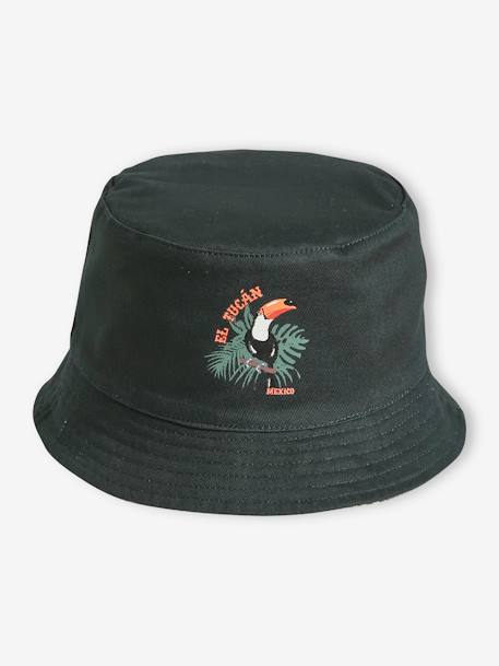 Sombrero bob reversible estampado jungla para niño verde pino 