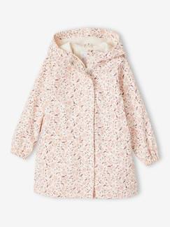 Niña-Abrigos y chaquetas-Chubasquero con capucha y motivos de flores, para niña