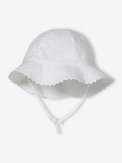 -Sombrero de bordado inglés para bebé niña