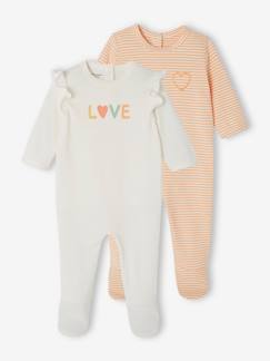 -Pack de 2 pijamas de punto "love" para bebé recién nacido