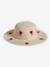 Sombrero forma capelina aspecto paja con corazones para niña madera 